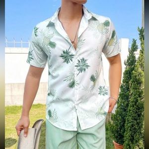Men Pineapple Print Shirt & Shorts